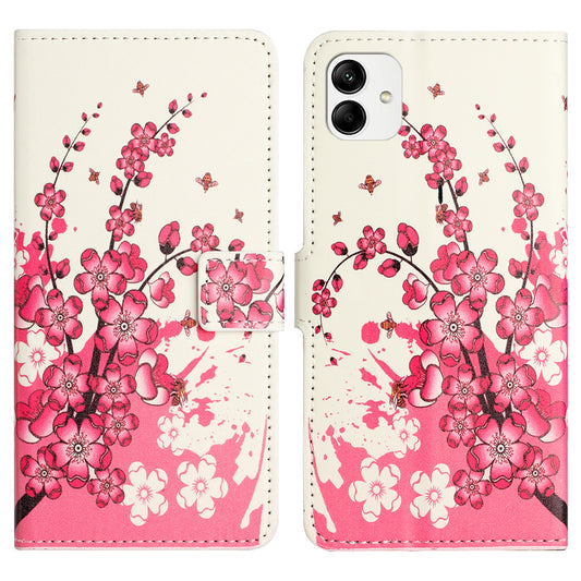For Samsung Galaxy A04e 4G Pattern Printing Wallet Phone Case PU Leather Magnetic Closure Stand Flip Cover