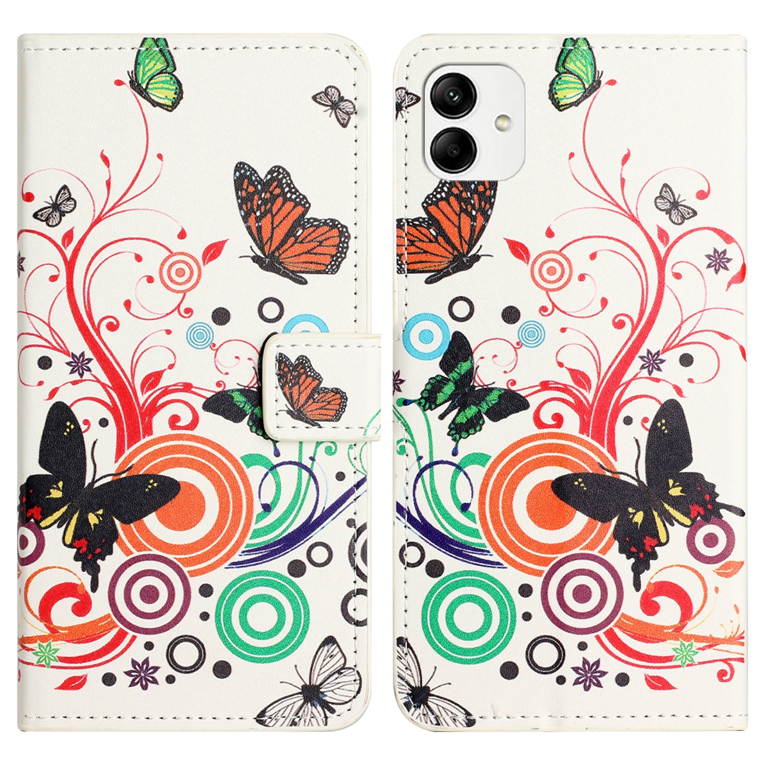 For Samsung Galaxy A04e 4G Pattern Printing Wallet Phone Case PU Leather Magnetic Closure Stand Flip Cover