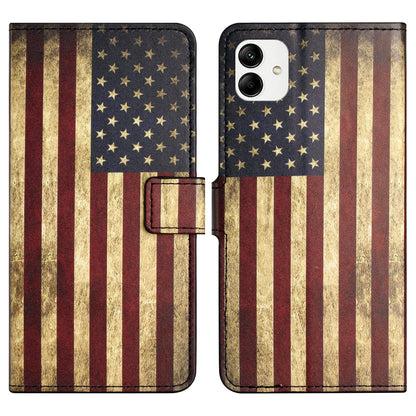 For Samsung Galaxy A04e 4G Pattern Printing Wallet Phone Case PU Leather Magnetic Closure Stand Flip Cover