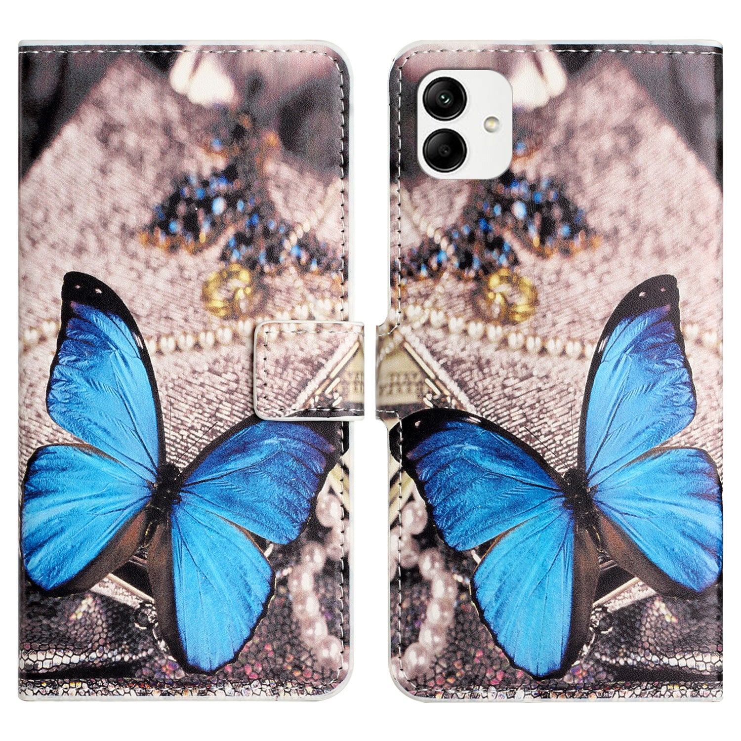 For Samsung Galaxy A04e 4G Pattern Printing Wallet Phone Case PU Leather Magnetic Closure Stand Flip Cover