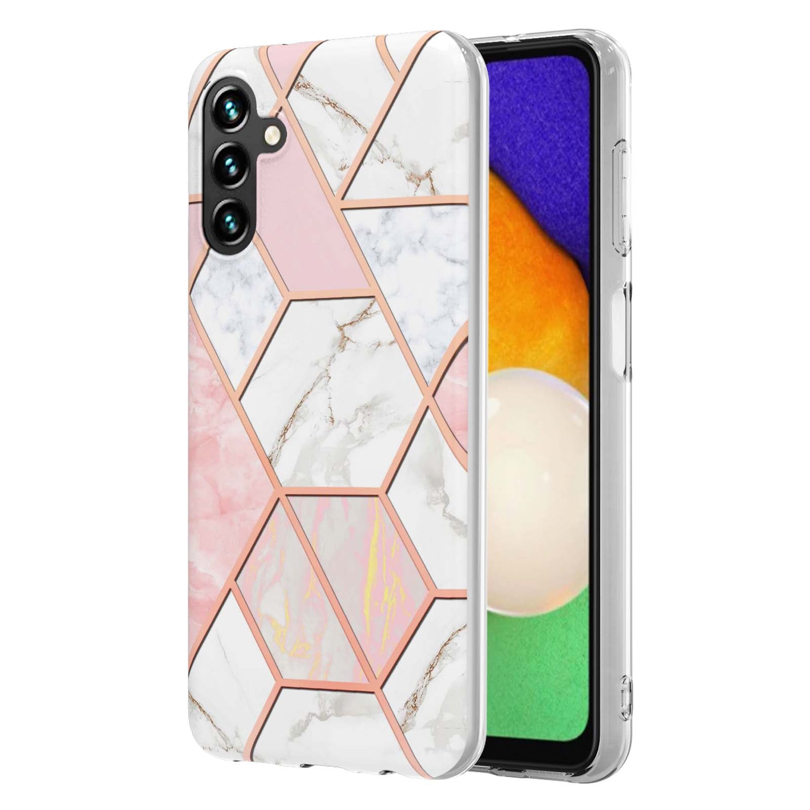 YB IMD Series-3 for Samsung Galaxy A14 5G Marble Pattern IMD IML Soft TPU Phone Case Double-sided Electroplating Anti-scratch Protective Cover