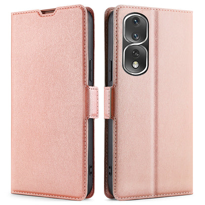 For Honor 80 Pro 5G Drop-proof PU Leather Stand Card Holder Phone Case TPU Interior Shell Dual Magnetic Clasp Protective Cover