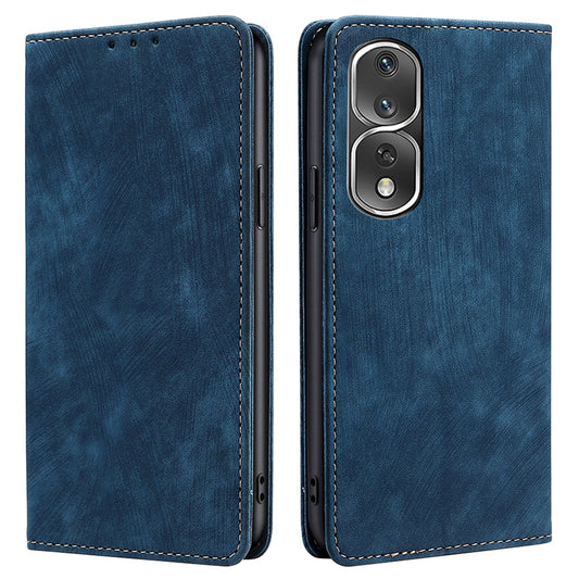 For Honor 80 Pro 5G PU Leather RFID Blocking Phone Case Stand Magnetic Absorption Wallet Flip Cover