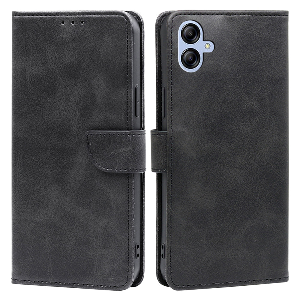 For Samsung Galaxy A04e 4G Calf Texture PU Leather Flip Case Inner TPU Wallet Stand Magnetic Closure Phone Cover