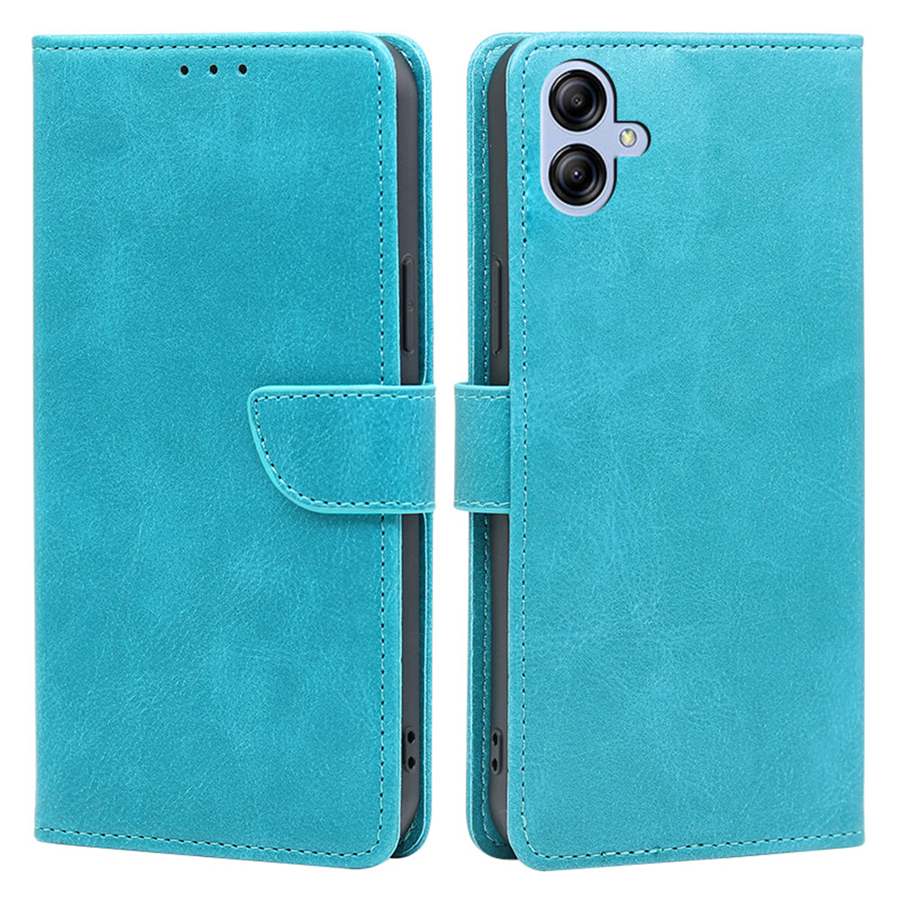 For Samsung Galaxy A04e 4G Calf Texture PU Leather Flip Case Inner TPU Wallet Stand Magnetic Closure Phone Cover