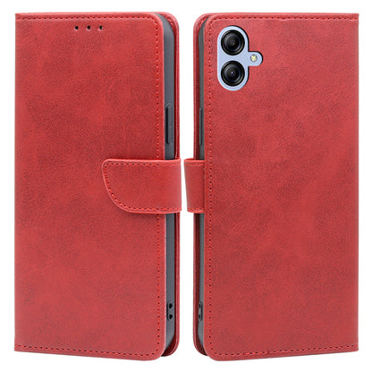 For Samsung Galaxy A04e 4G Calf Texture PU Leather Flip Case Inner TPU Wallet Stand Magnetic Closure Phone Cover