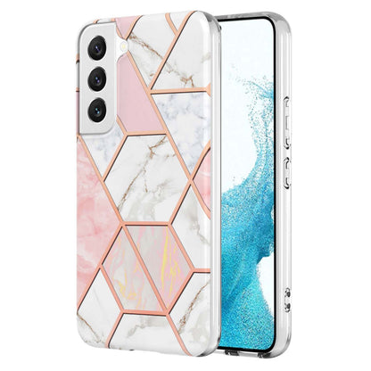 YB IMD Series-3 Soft TPU Phone Case for Samsung Galaxy S23 Plus 5G, Anti-drop Marble Pattern IMD IML Double-sided Electroplating Protective Cover