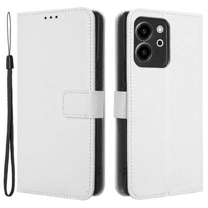 For Honor 80 SE 5G Supporting Stand Wallet Cover Magnetic Clasp Diamond Texture PU Leather Phone Case