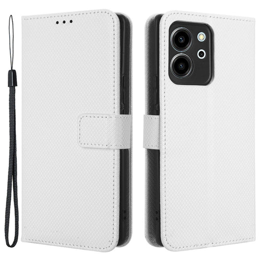 For Honor 80 SE 5G Supporting Stand Wallet Cover Magnetic Clasp Diamond Texture PU Leather Phone Case