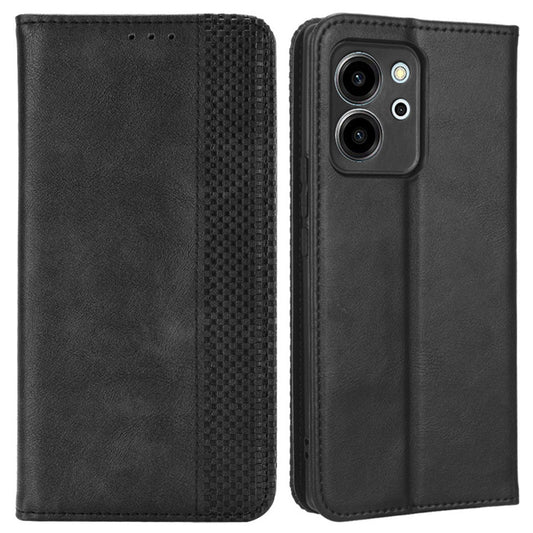 For Honor 80 SE 5G Cell Phone Case Imprinted Pattern PU Leather Wallet Retro Texture Magnetic Auto Closing Phone Cover