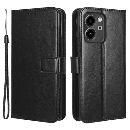 For Honor 80 SE 5G Wallet Cover Crazy Horse Texture Strong Magnetic Clasp Phone Stand PU Leather Cell Phone Case