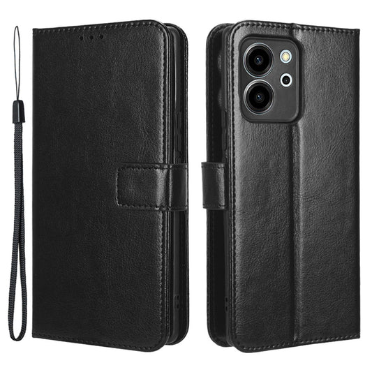 For Honor 80 SE 5G Wallet Cover Crazy Horse Texture Strong Magnetic Clasp Phone Stand PU Leather Cell Phone Case