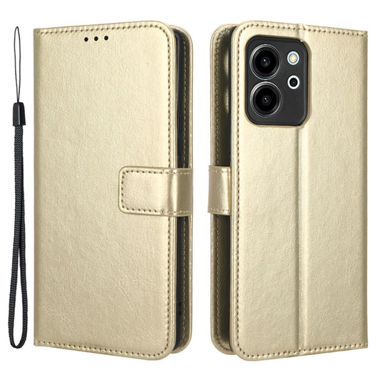 For Honor 80 SE 5G Wallet Cover Crazy Horse Texture Strong Magnetic Clasp Phone Stand PU Leather Cell Phone Case
