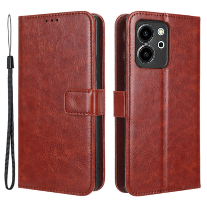 For Honor 80 SE 5G Wallet Cover Crazy Horse Texture Strong Magnetic Clasp Phone Stand PU Leather Cell Phone Case