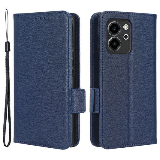 For Honor 80 SE 5G Magnetic Phone Cover Litchi Texture Stand Function Wallet PU Leather Shockproof Flip Phone Case with Strap