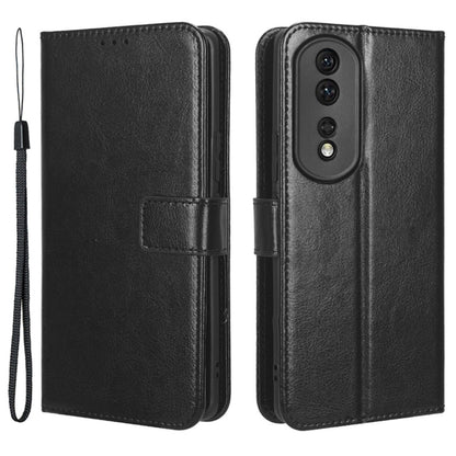 For Honor 80 Pro 5G Crazy Horse Texture Phone Case PU Leather Anti-scratch Strong Magnetic Clasp Phone Stand Wallet Cover