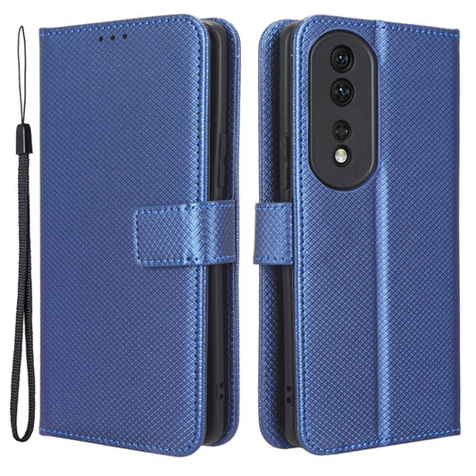For Honor 80 Pro 5G Anti-scratch Foldable Stand Wallet Shockproof Cover Magnetic Clasp Diamond Texture PU Leather Phone Case