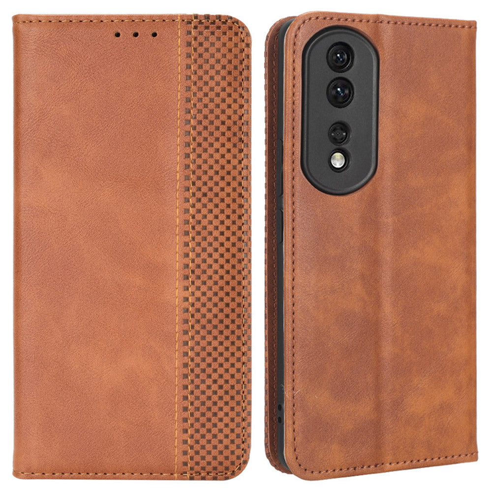 For Honor 80 Pro 5G Mobile Phone Case Wallet Retro Texture Imprinted Pattern PU Leather Magnetic Auto Closing Phone Cover