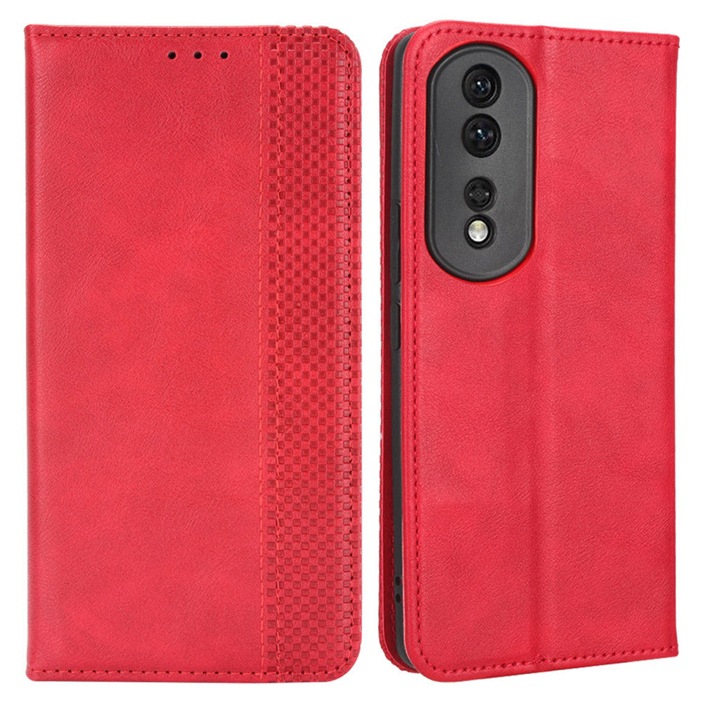 For Honor 80 Pro 5G Mobile Phone Case Wallet Retro Texture Imprinted Pattern PU Leather Magnetic Auto Closing Phone Cover