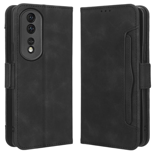 For Honor 80 Pro 5G Multiple Card Slots Dual Magnetic Clasp PU Leather Case Stand Wallet Phone Cover