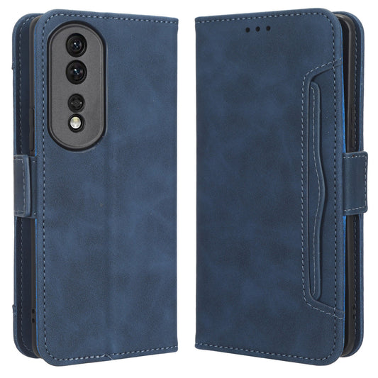 For Honor 80 Pro 5G Multiple Card Slots Dual Magnetic Clasp PU Leather Case Stand Wallet Phone Cover