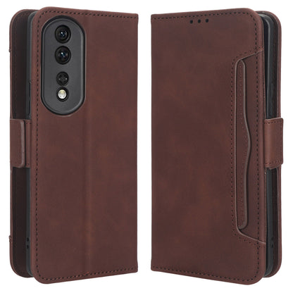 For Honor 80 Pro 5G Multiple Card Slots Dual Magnetic Clasp PU Leather Case Stand Wallet Phone Cover