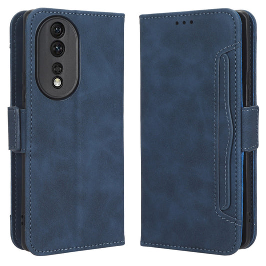 For Honor 80 5G PU Leather Multiple Card Slots Cover Foldable Stand Wallet Folio Flip Phone Case