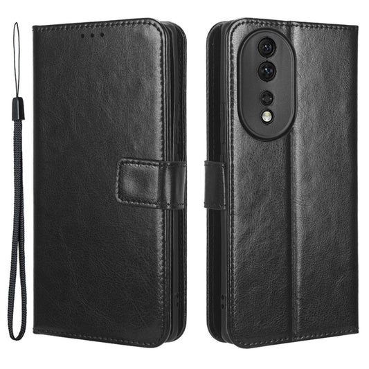 For Honor 80 5G Multipurpose Phone Stand Wallet Magnetic Clasp Cover Crazy Horse Texture PU Leather Anti-scratch Phone Case