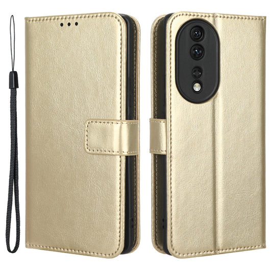 For Honor 80 5G Multipurpose Phone Stand Wallet Magnetic Clasp Cover Crazy Horse Texture PU Leather Anti-scratch Phone Case