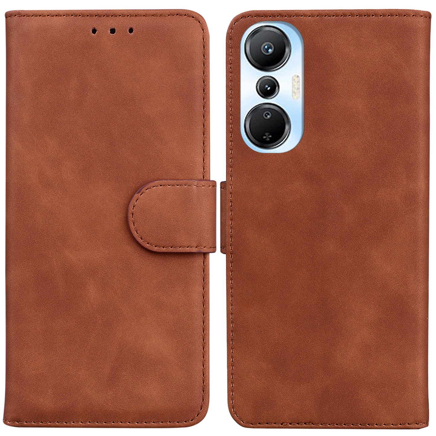 For Infinix Hot 20S 4G Solid Color PU Leather Full Protection Smartphone Case Magnetic Clasp Flip Wallet Stand Phone Cover