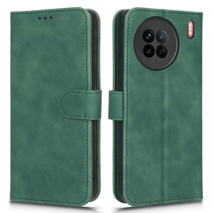 For vivo X90 5G Slim Fit Flip Leather Phone Case Skin-touch Feeling Wallet Stand Flip Anti-dust Inner TPU Shell Phone Cover