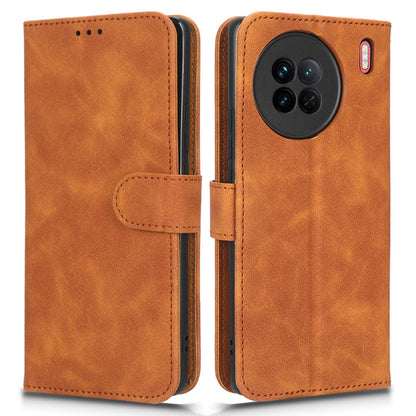 For vivo X90 5G Slim Fit Flip Leather Phone Case Skin-touch Feeling Wallet Stand Flip Anti-dust Inner TPU Shell Phone Cover