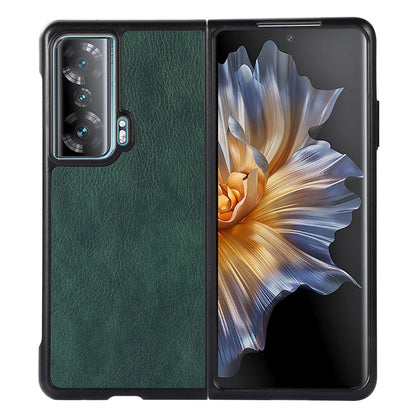 For Honor Magic Vs 5G Litchi Texture Anti-drop Phone Protective Cover PU Leather Coated Hard PC Case