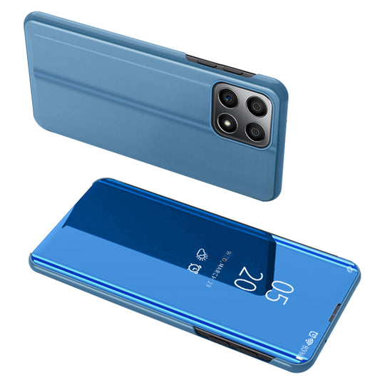 For Honor X8 5G View Window PU Leather Case Hands-free Stand Mirror Electroplating Phone Cover Protector