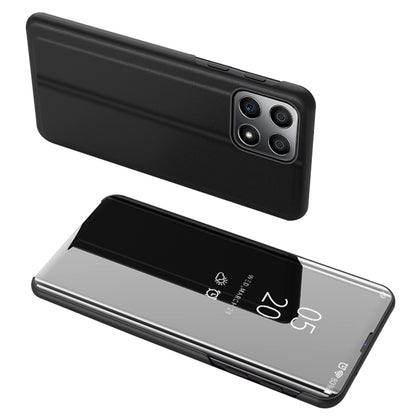 For Honor X8 5G View Window PU Leather Case Hands-free Stand Mirror Electroplating Phone Cover Protector
