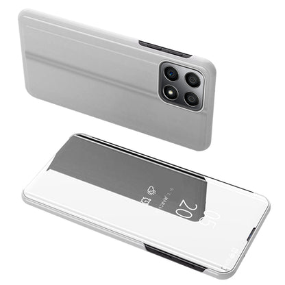 For Honor X8 5G View Window PU Leather Case Hands-free Stand Mirror Electroplating Phone Cover Protector
