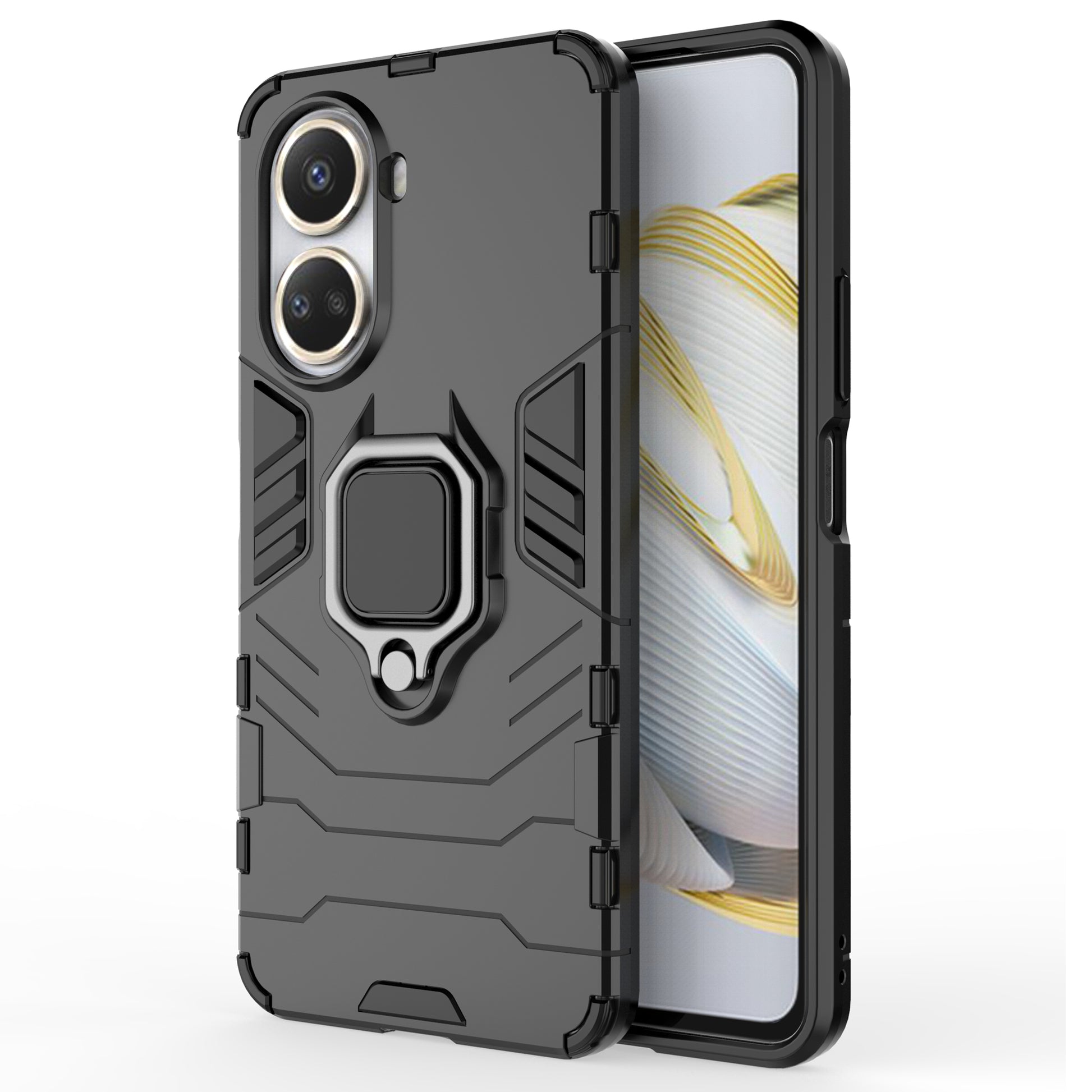 Protective Shell for Huawei nova 10 SE 4G Ring Kickstand Phone Case PC+TPU Mobile Phone Cover