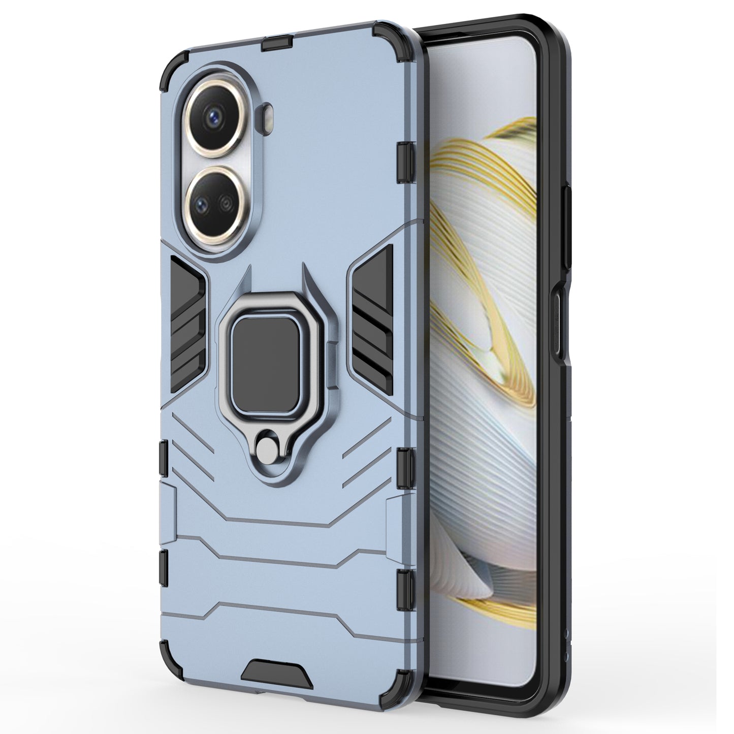 Protective Shell for Huawei nova 10 SE 4G Ring Kickstand Phone Case PC+TPU Mobile Phone Cover