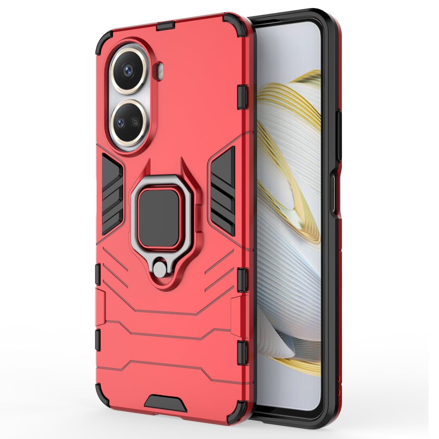 Protective Shell for Huawei nova 10 SE 4G Ring Kickstand Phone Case PC+TPU Mobile Phone Cover