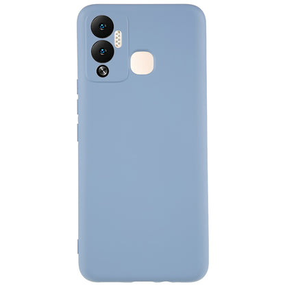 For Infinix Hot 12 Play 4G Liquid Silicone Texture Smooth Touch Case Arc Edge 2.0mm Thick TPU Shockproof Protective Phone Cover
