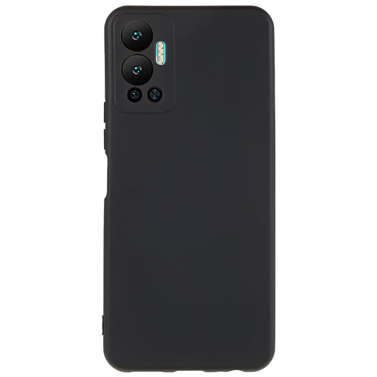 For Infinix Hot 12 4G Anti-Slip Liquid Silicone Texture Phone Case 2.0mm Thick Arc Edge Soft TPU Shockproof Back Cover