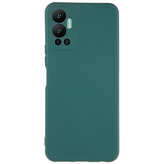 For Infinix Hot 12 4G Anti-Slip Liquid Silicone Texture Phone Case 2.0mm Thick Arc Edge Soft TPU Shockproof Back Cover