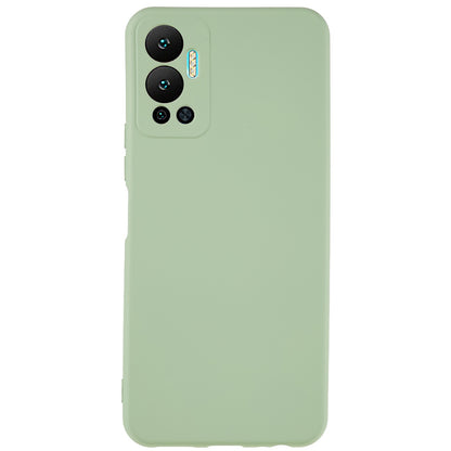 For Infinix Hot 12 4G Anti-Slip Liquid Silicone Texture Phone Case 2.0mm Thick Arc Edge Soft TPU Shockproof Back Cover