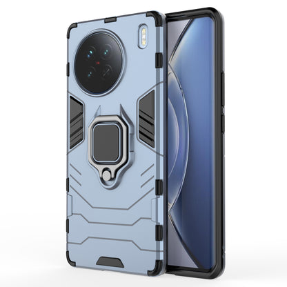 Hard PC + Soft TPU Phone Case for vivo X90 5G, Ring Holder Kickstand Shockproof Back Cover
