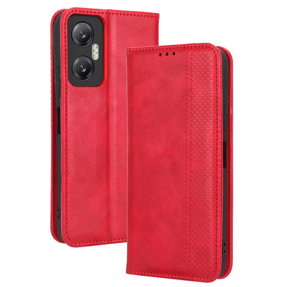 For Infinix Hot 20 5G X666 / X666B Shockproof Flip Wallet Phone Case Retro Texture Imprinted Pattern PU Leather Magnetic Auto Closing Phone Cover