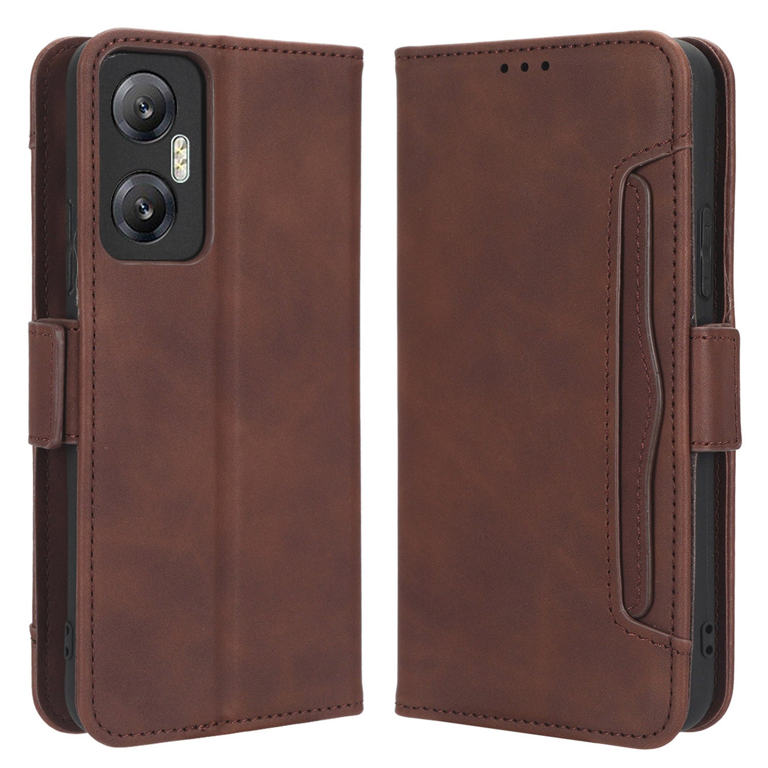 For Infinix Hot 20 5G / X666 / X666B PU Leather Wallet Phone Case Stand Magnetic Closure Flip Phone Cover with Multiple Card Slots
