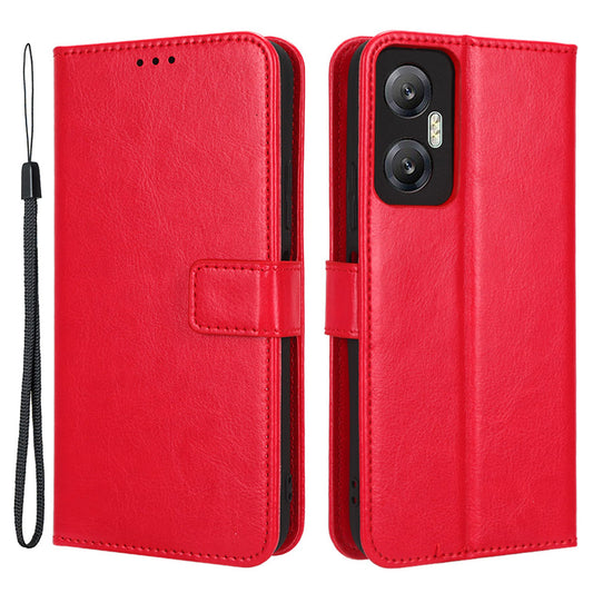 For Infinix Hot 20 5G / X666 / X666B Crazy Horse Texture PU Leather Flip Wallet Stand Phone Case Shockproof Cell Phone Cover with Strap