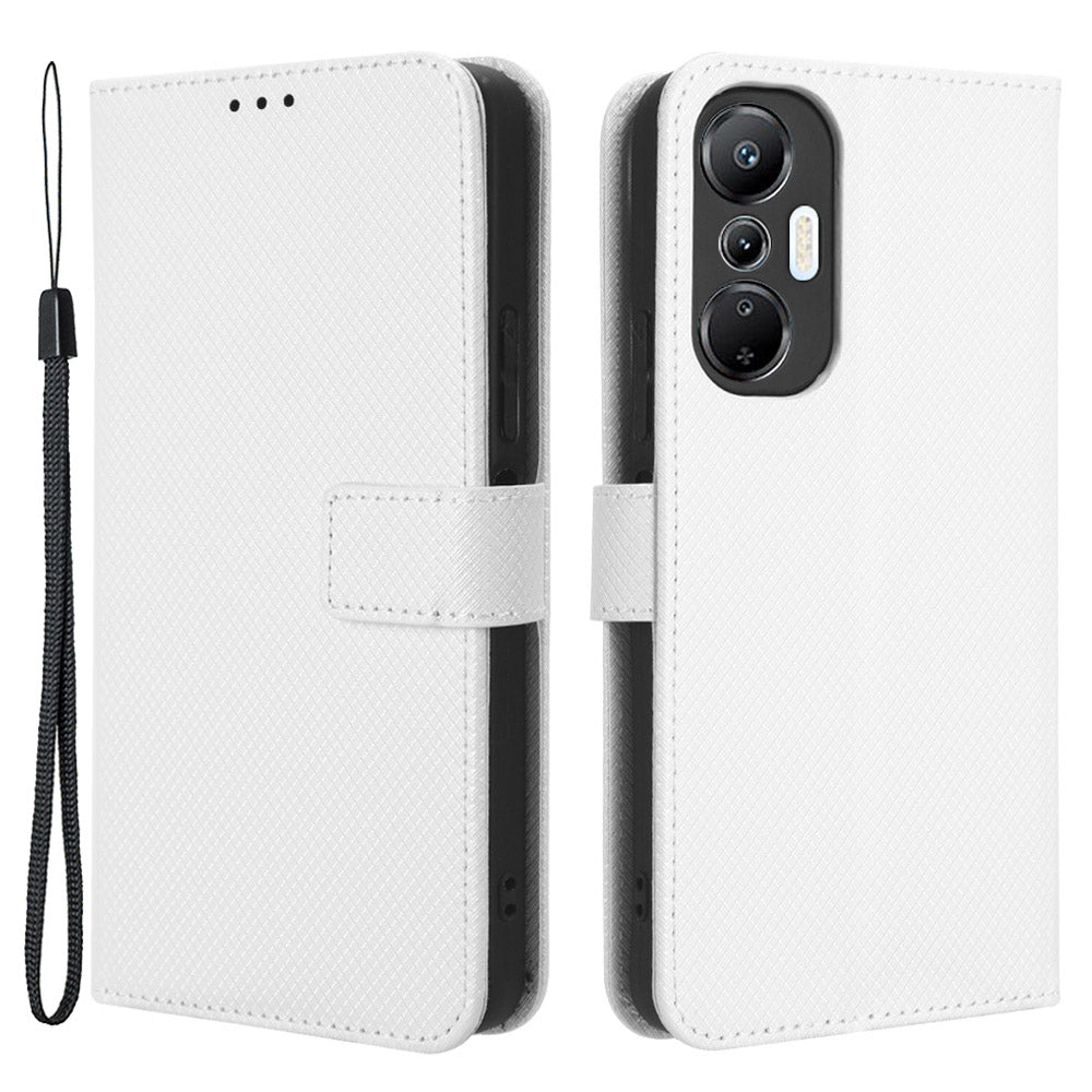 For Infinix Hot 20S 4G / X6827 Magnetic Clasp PU Leather Anti-fall Smartphone Case Foldable Stand Wallet Diamond Texture Phone Cover