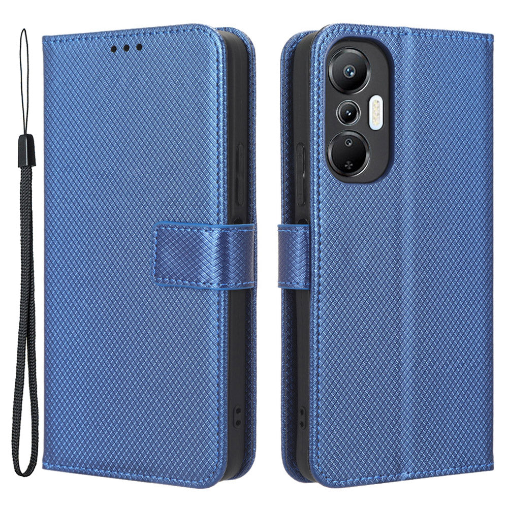 For Infinix Hot 20S 4G / X6827 Magnetic Clasp PU Leather Anti-fall Smartphone Case Foldable Stand Wallet Diamond Texture Phone Cover