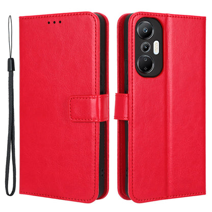For Infinix Hot 20S 4G / X6827 Magnetic Closure Phone Case Crazy Horse Texture PU Leather Wallet Stand Full Protection Cell Phone Cover with Strap